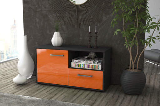 Lowboard stehend mit Griffen Adriana, Orange Front ( 92x49x35cm) - Dekati GmbH