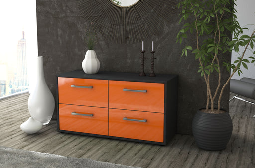 Lowboard stehend mit Griffen Aella, Orange Front ( 92x49x35cm) - Dekati GmbH