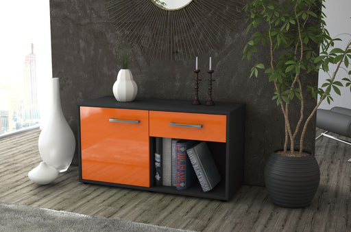 Lowboard stehend mit Griffen Alberina, Orange Front ( 92x49x35cm) - Dekati GmbH
