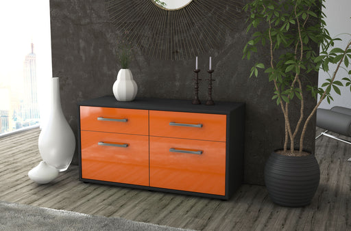 Lowboard stehend mit Griffen Alena, Orange Front ( 92x49x35cm) - Dekati GmbH