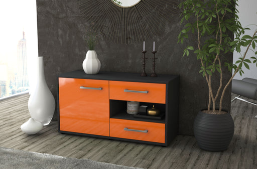 Lowboard stehend mit Griffen Aleyna, Orange Front ( 92x49x35cm) - Dekati GmbH