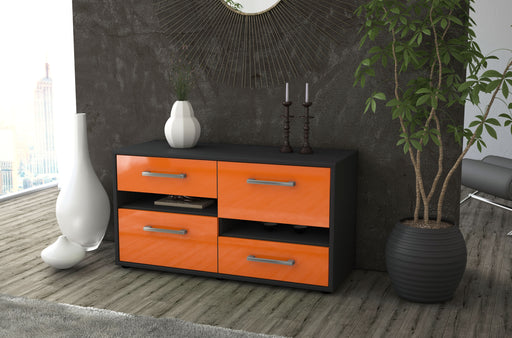 Lowboard stehend mit Griffen Alina, Orange Front ( 92x49x35cm) - Dekati GmbH