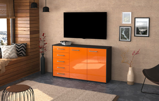Sideboard Dorentina, Orange Front (136x79x35cm) - Dekati GmbH
