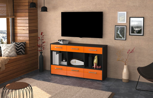 Sideboard Efisia, Orange Front (136x79x35cm) - Dekati GmbH