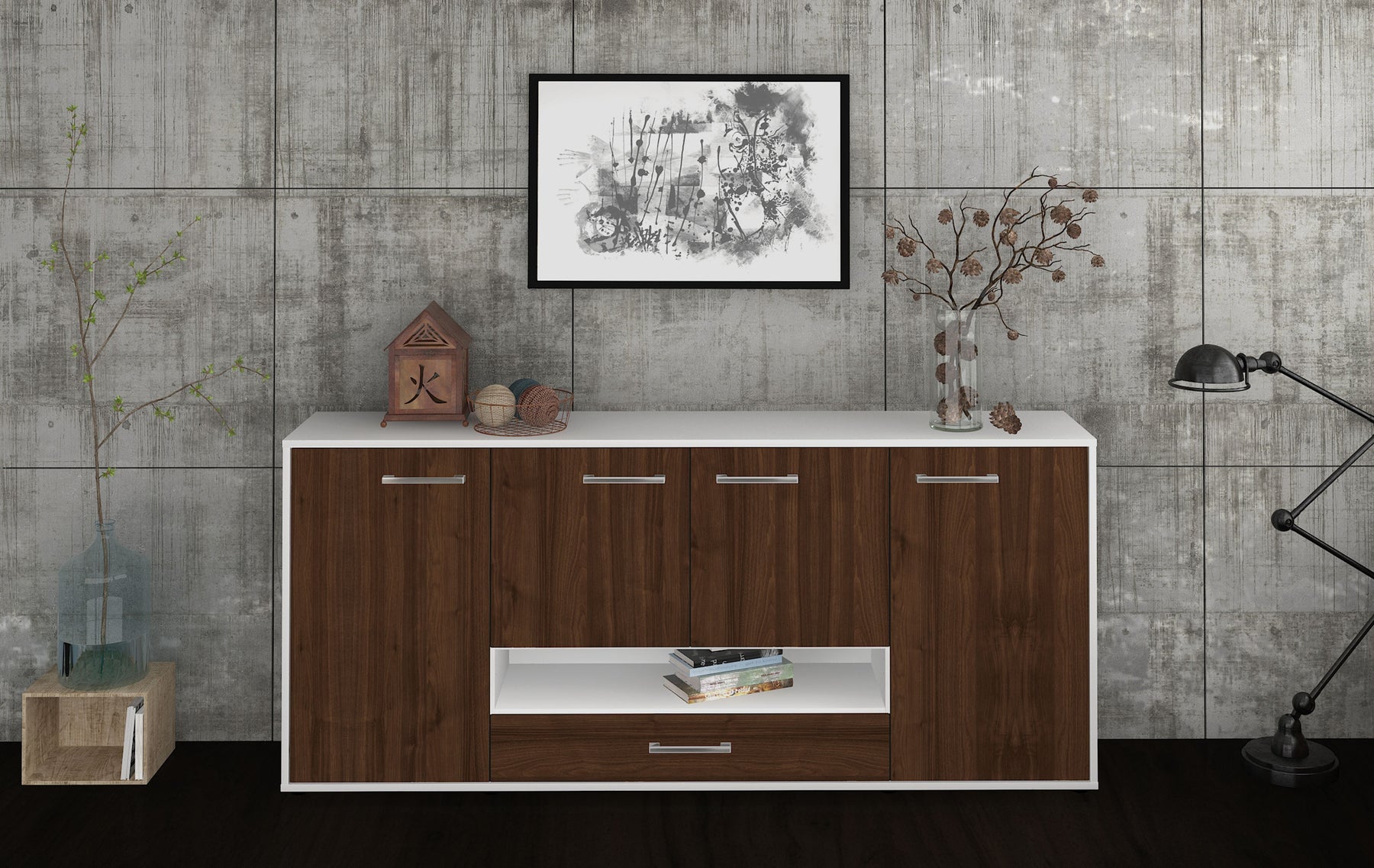 Sideboard Felicitas, Walnuss Studio (180x79x35cm) - Dekati GmbH