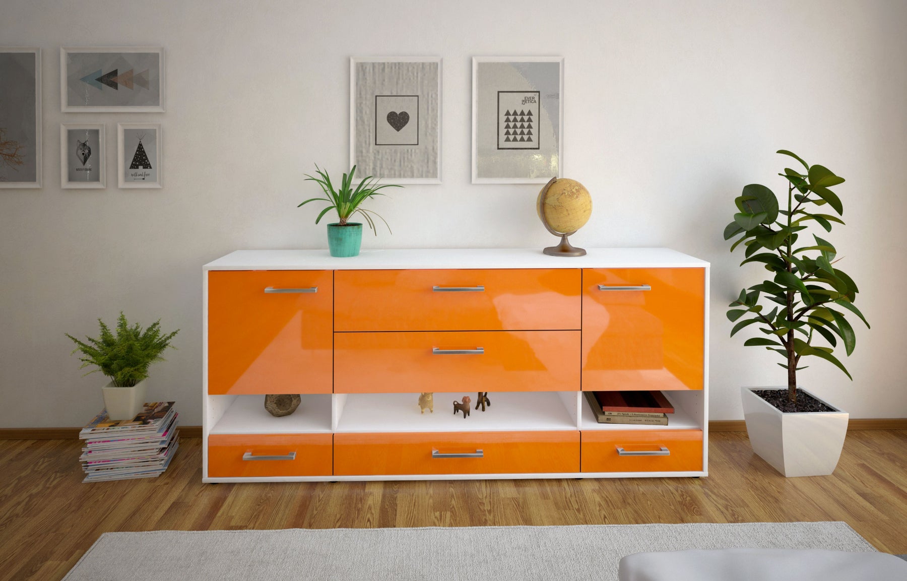 Sideboard Florentina, Orange Studio (180x79x35cm) - Dekati GmbH
