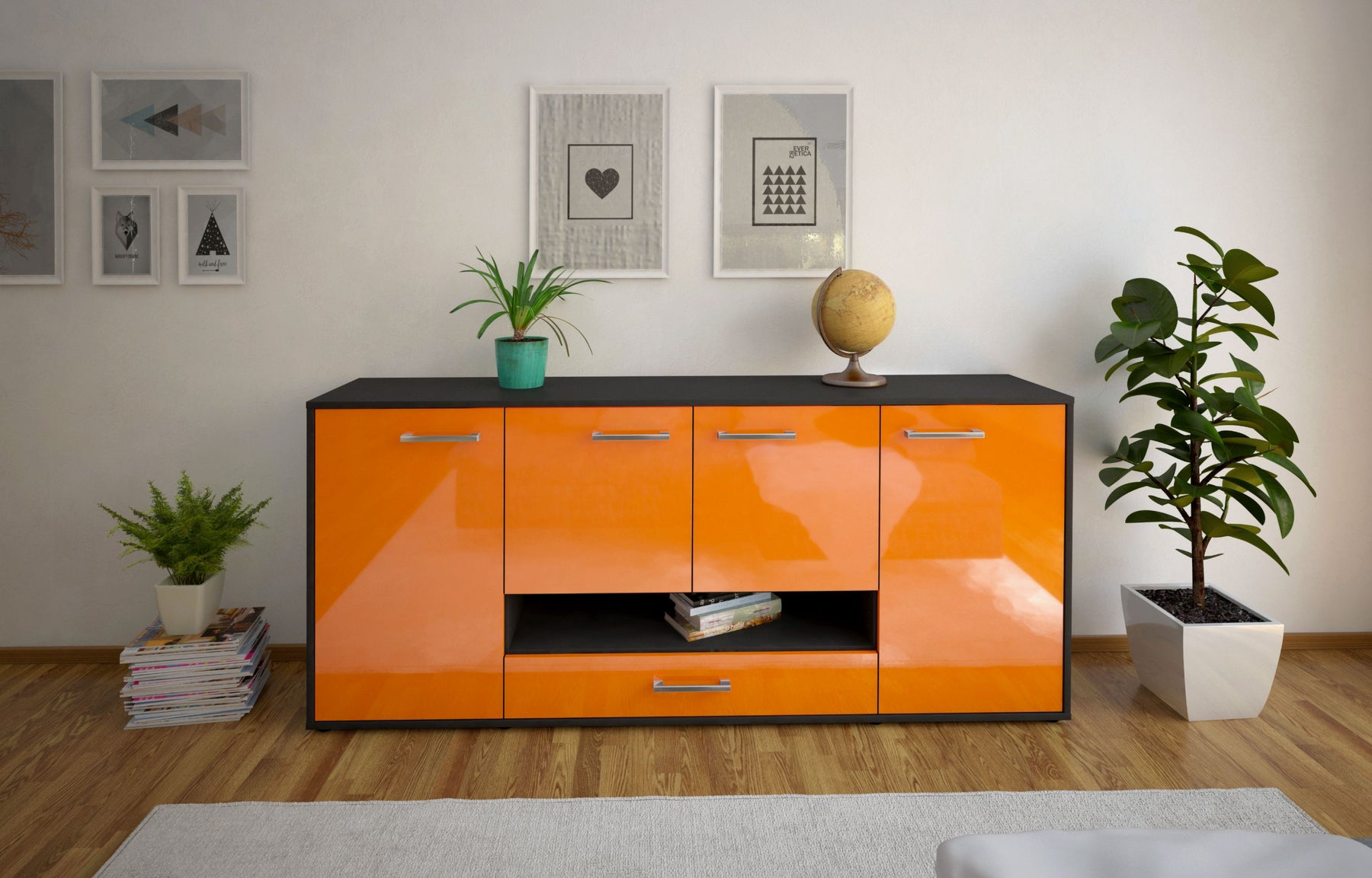 Sideboard Felicitas, Orange Studio (180x79x35cm) - Dekati GmbH