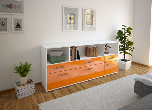 Sideboard Evelina, Orange Front (180x79x35cm) - Dekati GmbH