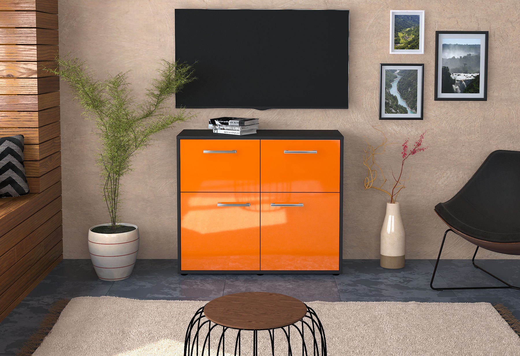 Sideboard Calliope, Orange Studio (92x79x35cm) - Dekati GmbH