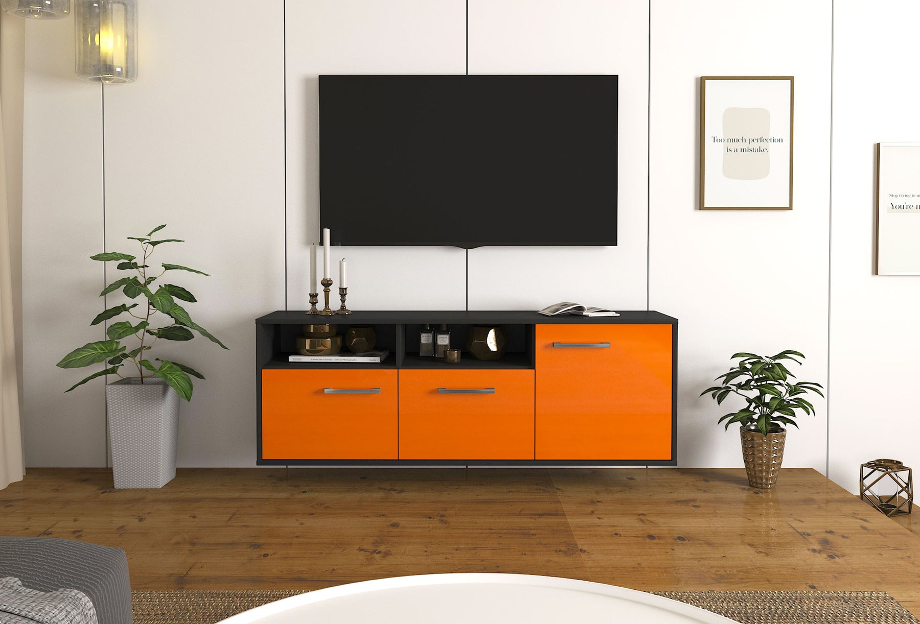 Lowboard Miami, Orange Studio (136x49x35cm) - Dekati GmbH
