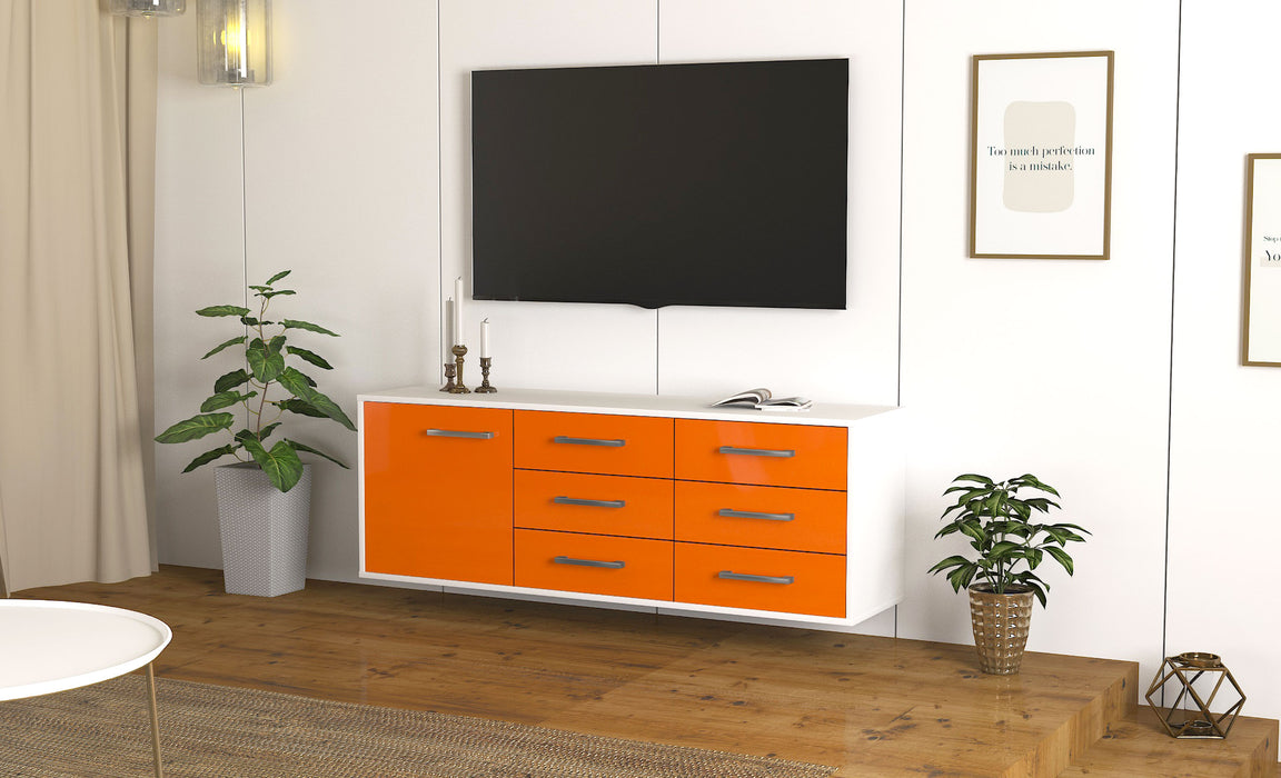 Lowboard Portland, Orange Front ( 136x49x35cm) - Dekati GmbH
