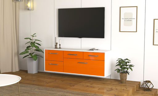 Lowboard Fresno, Orange Front ( 136x49x35cm) - Dekati GmbH