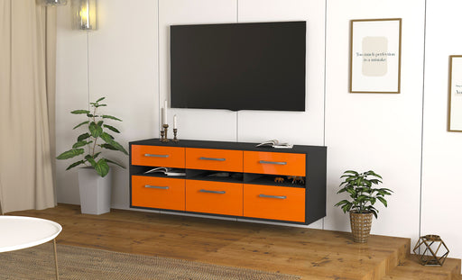 Lowboard Raleigh, Orange Front (136x49x35cm) - Dekati GmbH