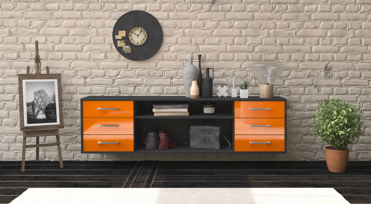 Lowboard Norfolk, Orange Studio (180x49x35cm) - Dekati GmbH