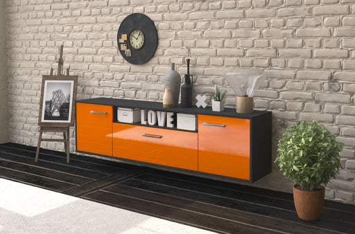 Lowboard Pittsburgh, Orange Front (180x49x35cm) - Dekati GmbH