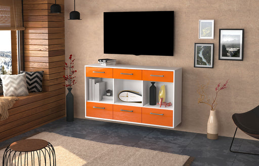 Sideboard Torrance, Orange Front (136x79x35cm) - Dekati GmbH