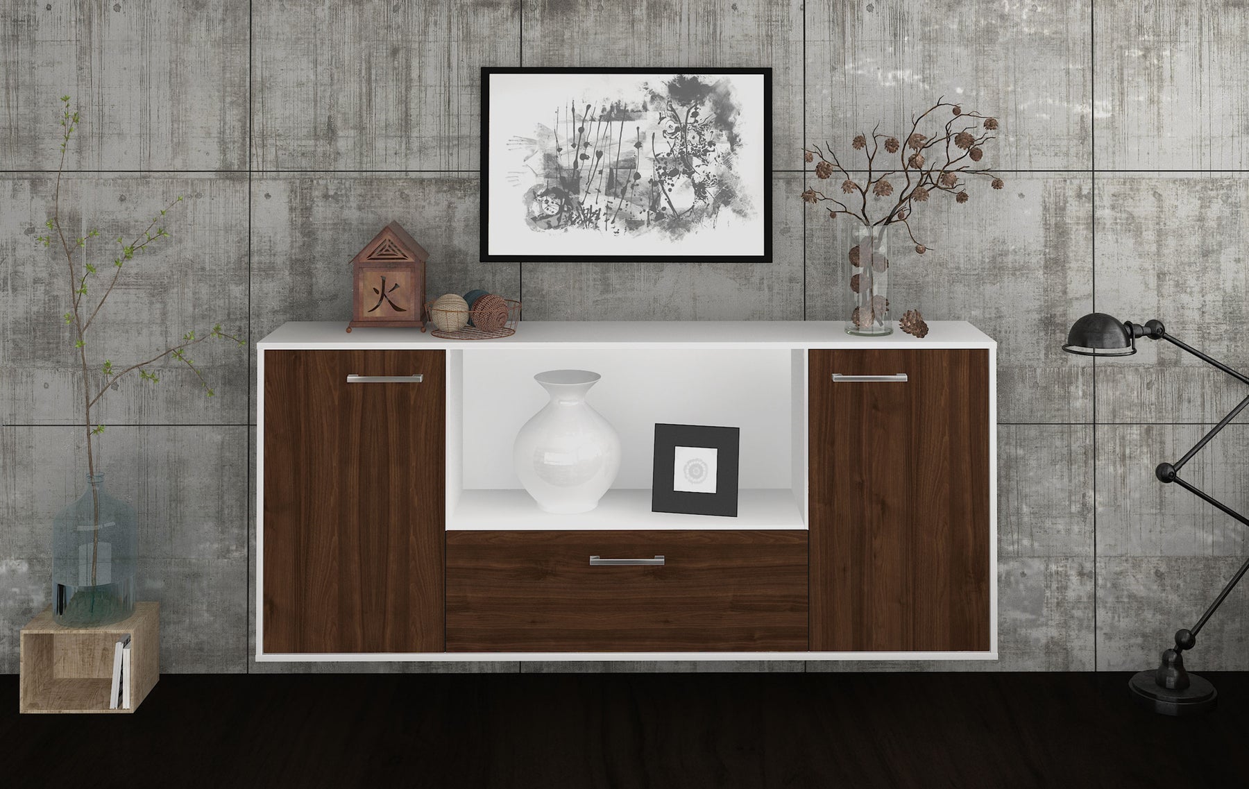 Sideboard Fort Collins, Walnuss Studio (180x79x35cm) - Dekati GmbH