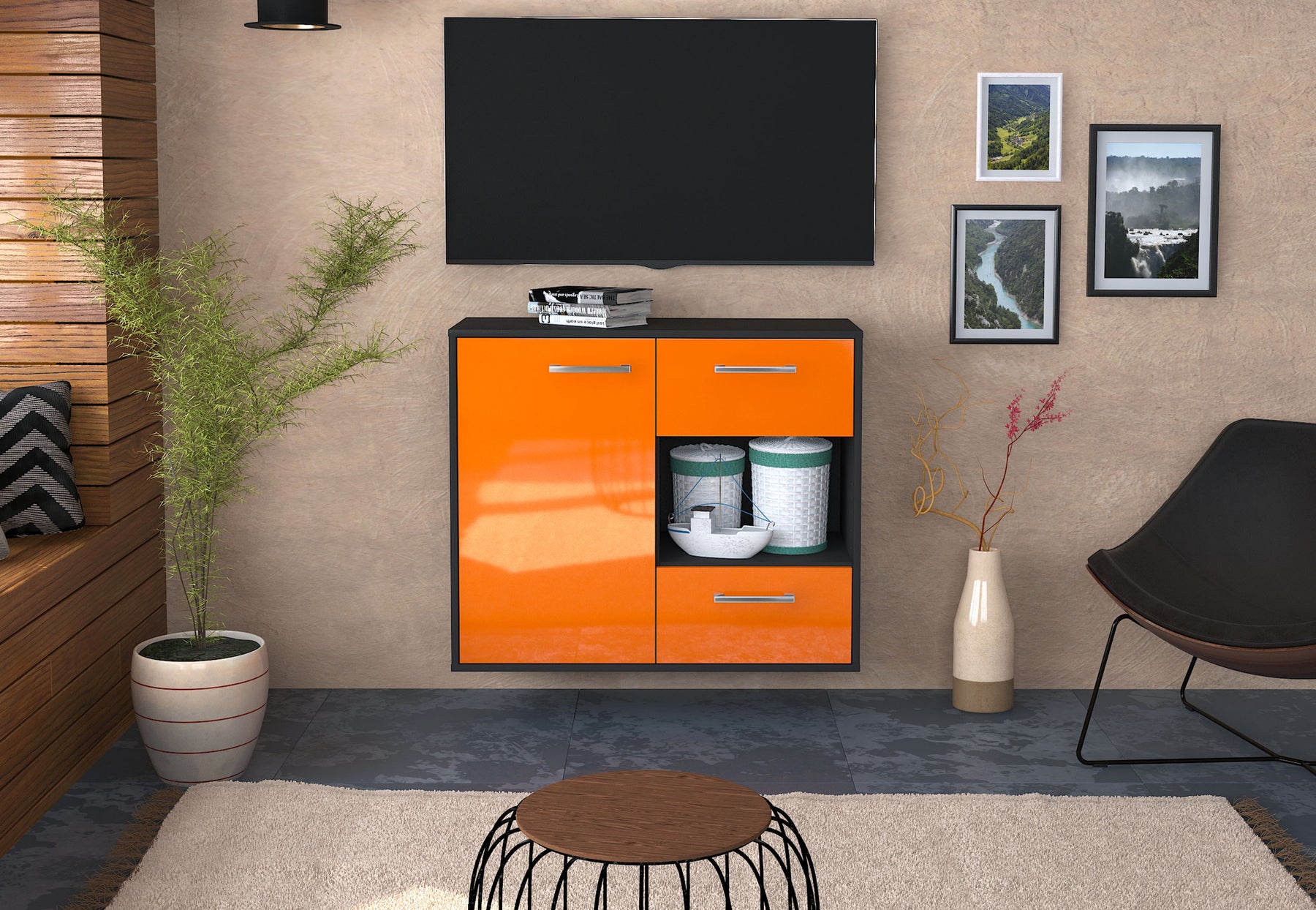 Sideboard Brownsville, Orange Studio (92x79x35cm) - Dekati GmbH