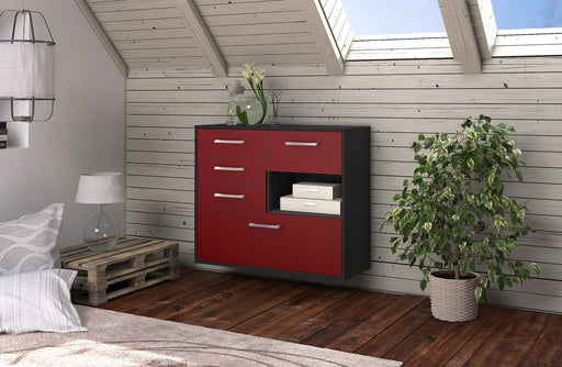 Sideboard Knoxville, Rot Front (92x79x35cm) - Dekati GmbH